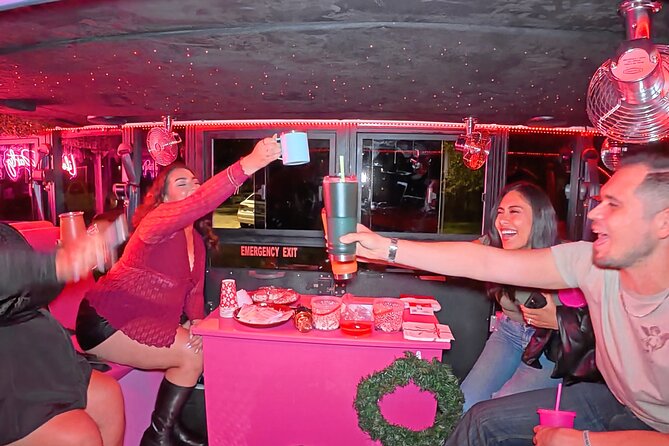 Downtown Houston Shared Karaoke Tour - Explore Houston’s Unique Karaoke Adventure on a Pink Open-Air Bus