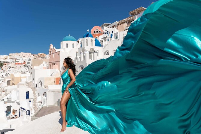 Dreamy Flying Dress Photoshoot in Santorini - The Experience Starts in Imerovigli