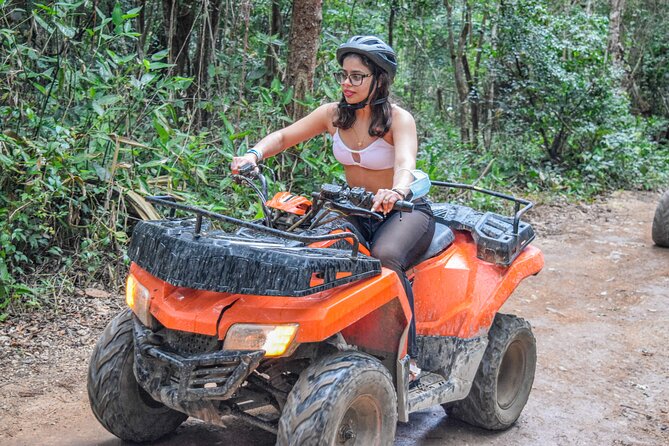 Drive an Atv shared, swim in a Cenote and ziplines in the Cancun - Ziplining with Safety and Enthusiasm