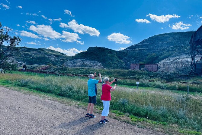 Drumheller Day Trip Museum, Dinosaurs and Historic Sites - Walking Across the Star Mine Suspension Bridge and Scenic Views