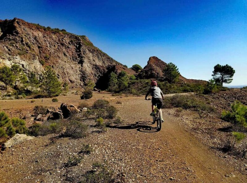 E-biking inside the mine tunnels on Monte Calamita, Capoliveri - The Return Journey on a Wide, Easy Road