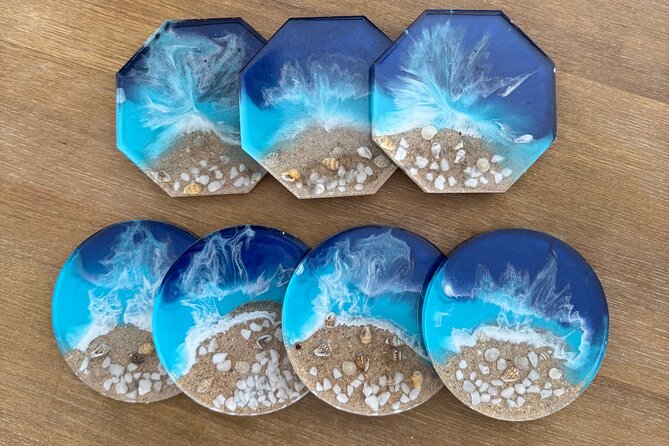Epoxy Resin Art and Craft Coaster Set Experience - Maui’s Unique Setting for Resin Art in a Cozy Studio