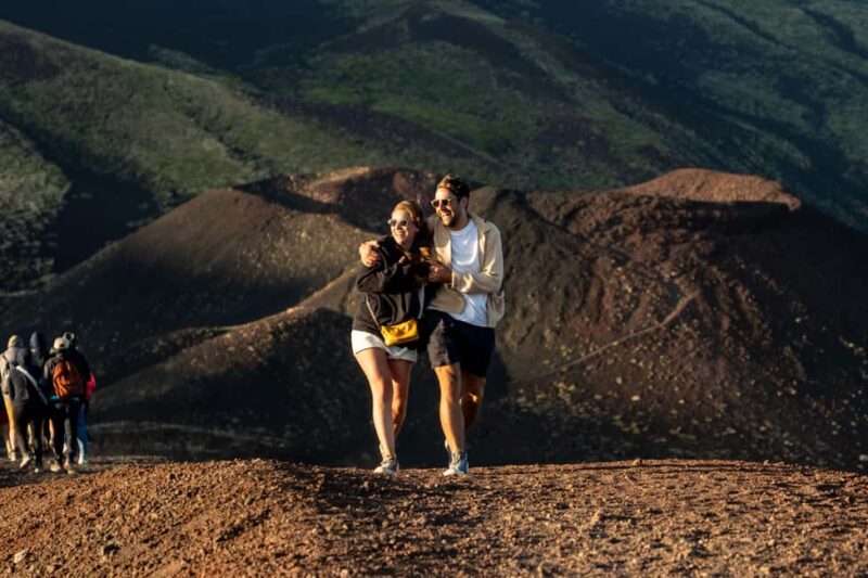 Etna Sunset Tour: Volcano trek, Cave & tasting from Catania - Lava Cave Exploration with Helmet and Headlamp