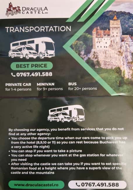 Exclusiv Dracula Bran Castle Day trip - only 6-7 hours - Key Points