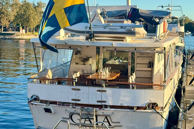 Exclusive Yacht Tour of Stockholm: sunset, dinner, lunch, cruise - The Yacht: Benetti Super Delfino in Stockholms Harbour