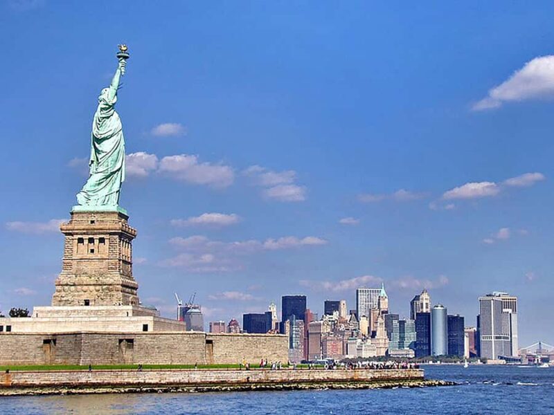 Explore NYC's Finance District, 9/11 Memorial & Liberty Icon - Viewing the Statue of Liberty from Battery Park