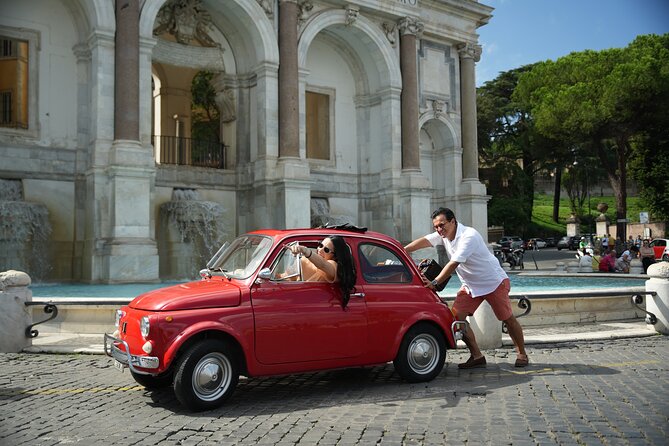 Explore Rome with Fiat 500 Tour and Professional Photos - Panoramic Views from Terrazza del Gianicolo