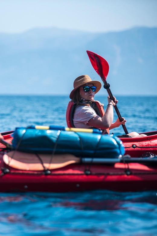 Family Sea Kayak at Meganisi - Lefkada - Traditional Greek Snack on the Beach
