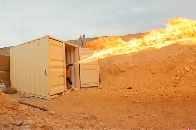 Flame Thrower Combo Package at Adrenaline Mountain - Adrenaline-Packed Firepower: The 8-Second Flamethrower Experience