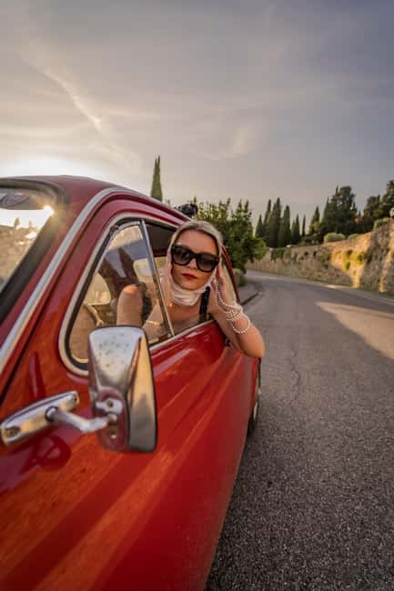 Florence & Chianti Views: Vintage Fiat Photoshoot - Exploring the Chianti Hills in Style