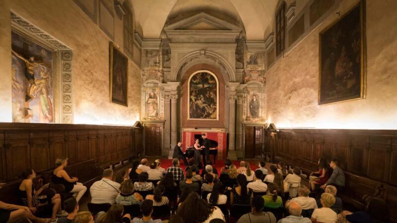 Florence: Dinner and Ticket for an Italian opera concert - The Spectacular Santa Monaca Church Setting for the Opera