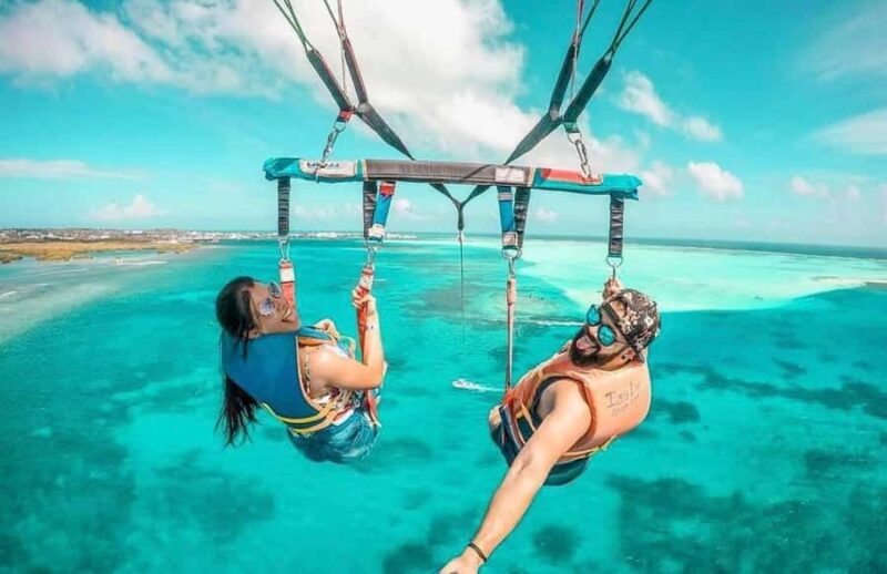 Fly over the 7-Colored Sea Parasail San Andres + Go PRO Camera Included - Meeting Point at the Police Pier in the Center of San Andrés