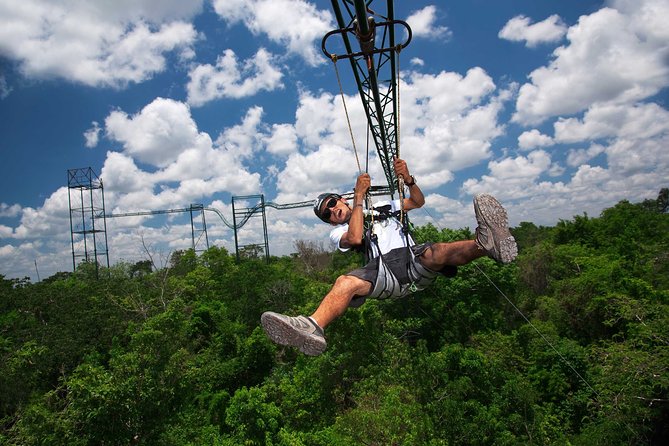 FLY OVER THE JUNGLE extreme Zip Line Circuit, Aqua Zip and more! - Exciting Ziplining and Aqua Zip Activities in Cancun for $99