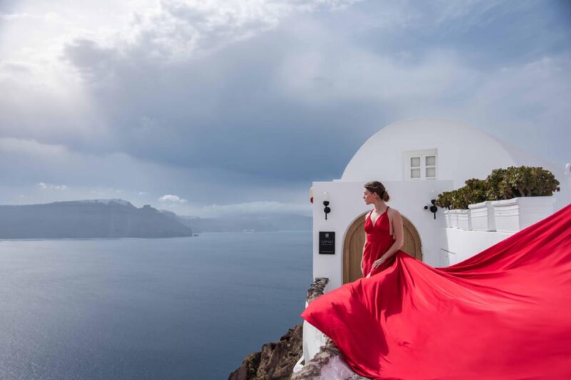 Flying Dress Photography in Oia, Santorini - Who Will Love This Flying Dress Photoshoot?