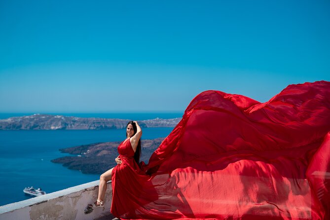 Flying Dress Photoshoot in Oia Private entry to Blue Dome - The Dresses: Style, Selection, and Experience