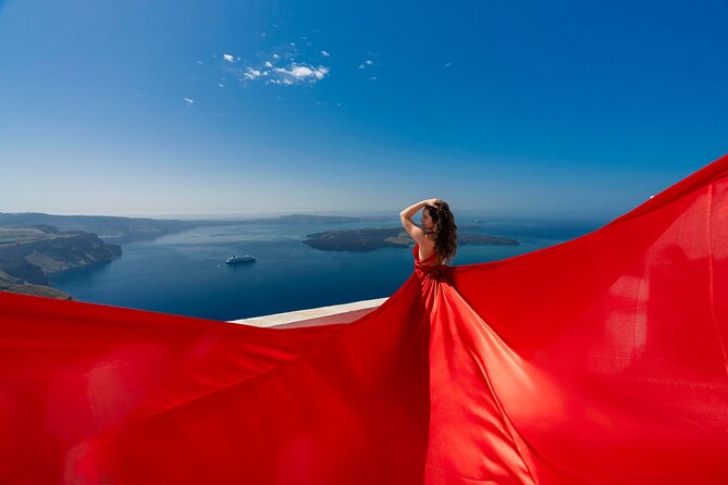 Flying Dress Photoshoot in Santorini - Booking, Group Size, and Accessibility