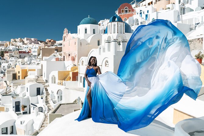 Flying Dress © Photoshoot in Santorini: Mr. President Package - The Photoshoot Day: Professional Guidance and Scenic Settings