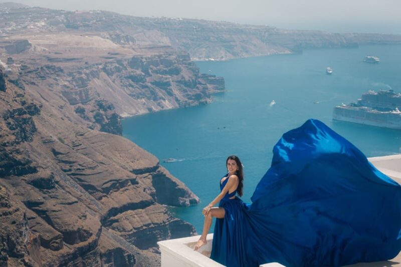 Flying dress Photoshoot in Santorini with Hotel Pickup - Iconic Santorini Settings: Imerovigli’s Scenic Charm