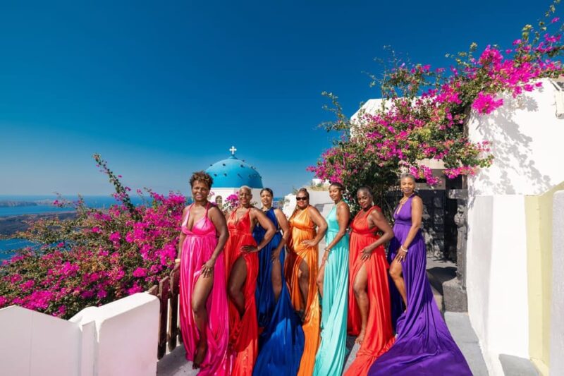 Flying dress Photoshoot in Santorini with Hotel Pickup - Value and What’s Included