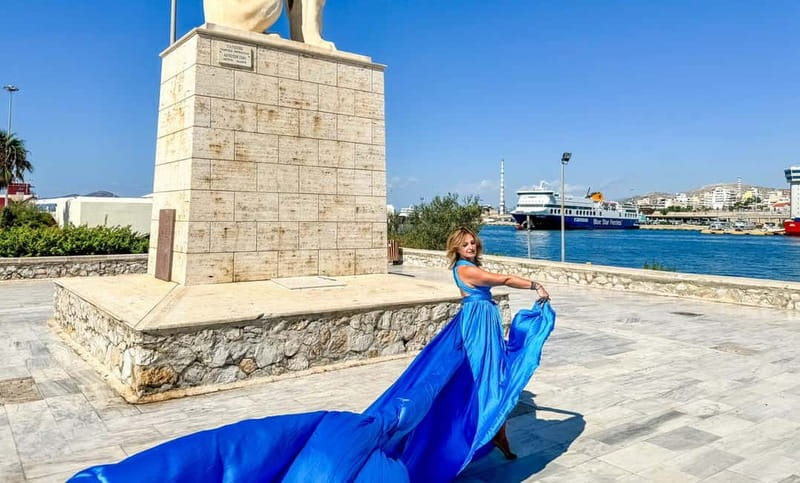 Flying Dress Photoshoot - Piraeus Cruise Port - Stunning Photos at Piraeus Cruise Port with a Flying Dress