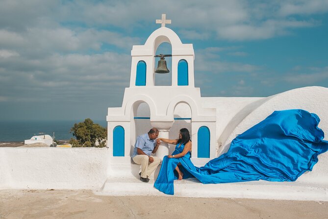 Flying Dress Photoshoot Santorini - Starting Point at Santia Jewellery in Oia