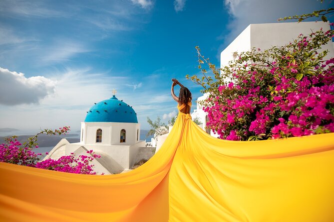 Flying Dress Photoshooting Santorini - Key Points