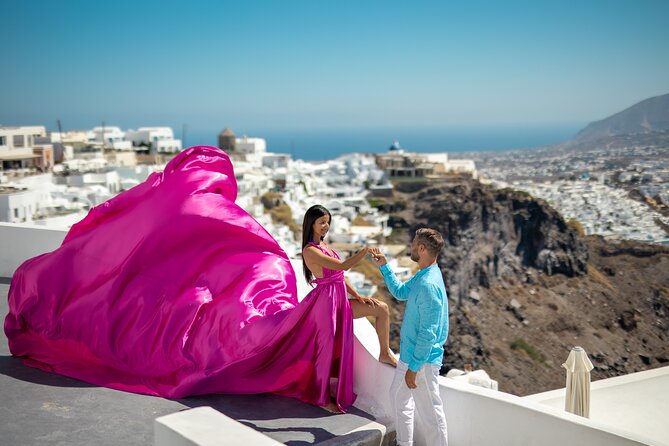 Flying Dress Photoshooting Santorini - The Photographer and Support Team