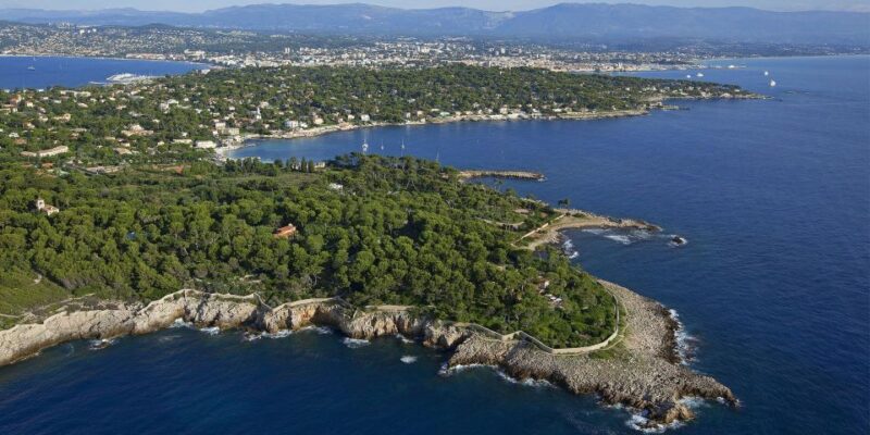 French Riviera West Coast Between Nice and Cannes - Scenic Drive Along Cap dAntibes and the Garoupe Lighthouse