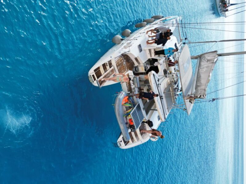 From Adamas: Milos and Poliegos Catamaran Cruise with Lunch - The Food and Drink Experience on the Catamaran