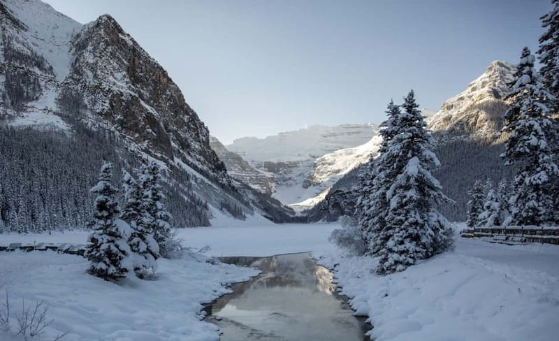 From Banff: Winter Wonderland; Lake Louise & Johnston Canyon - Lakeside Ice-Skating Beneath Mountain Glaciers