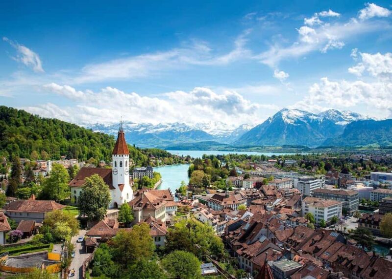 From Basel: Thun Tour, Beatus Caves, Lake Cruise & Cheese - Scenic Lake Thun Boat Cruise