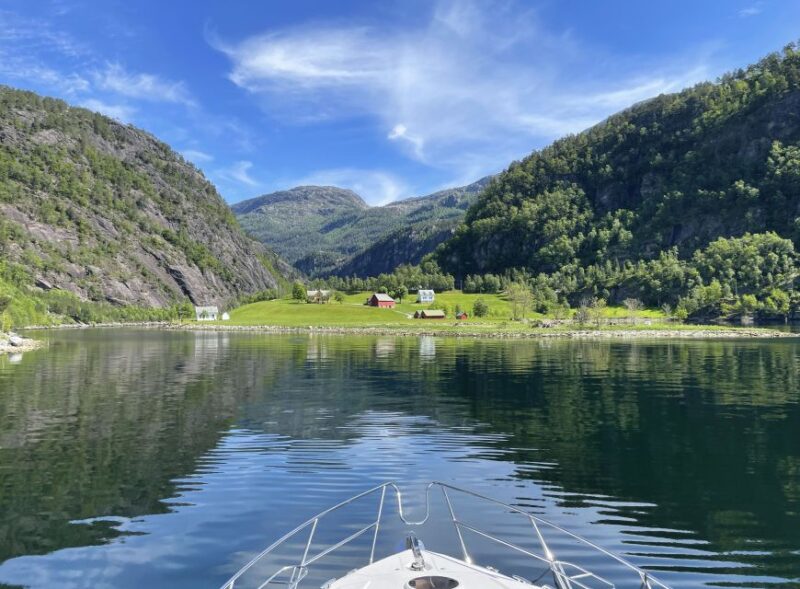 From Bergen: Modalen Private Fjord Cruise with Waterfalls - Return Journey with Options to Steer and Relax