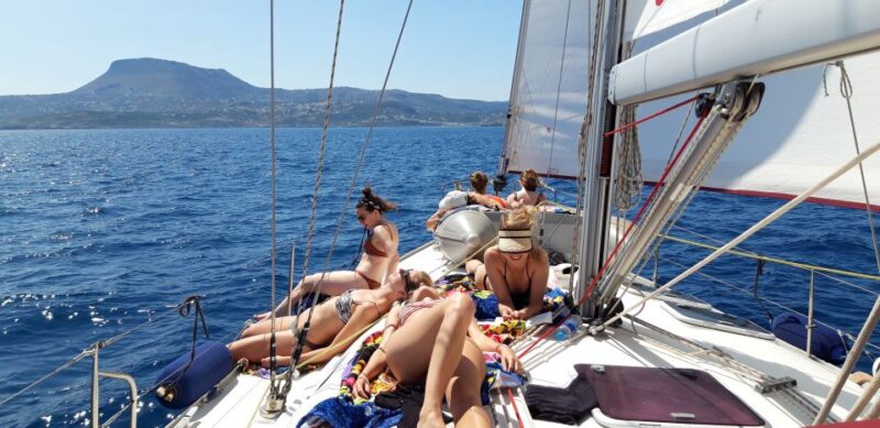 From Chania: Fully Private Sailing Cruise with Meal & Drinks - Sails and Scenic Passages with Flexible Anchor Spots
