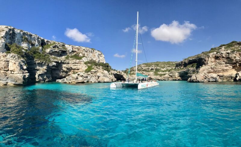 From Colònia de San Jordi : Catamaran Cruise to Es Trenc - The Route along Mallorca’s Coastline and Stops at Beautiful Beaches