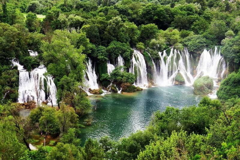 From Dubrovni:Mostar, Kravica Waterfalls, and Kajtaz Tour - Kravica Waterfalls: Nature’s Tufa Cascades