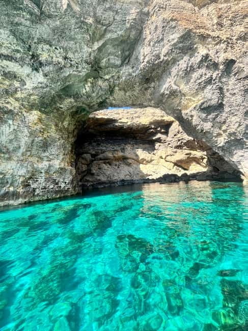 From Gozo:Around Comino, Blue Lagoon, Crystal Lagoon & Caves - Visiting Santa Marija and San Niklaw Bays