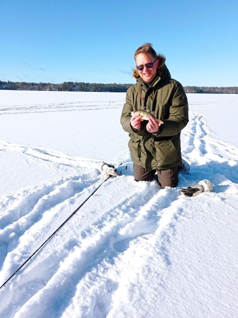 From Helsinki: Bodom Lake Ice Fishing with Food & Drinks - Traditional Finnish Food and Drinks at the Laavu