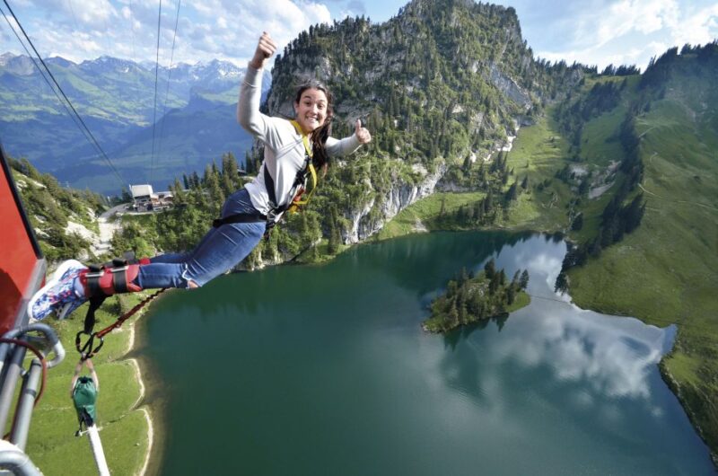 From Interlaken: Stockhorn Bungee Jump - The Cable Car Journey to the Bungee Platform