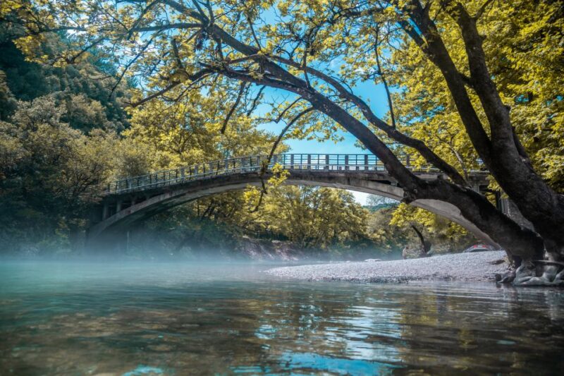 From Kleidonia: Voidomatis River Rafting Adventure - Crossing the Old Klidonia Bridge and the Rapid over the Dam