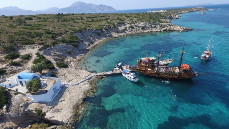 From Kos: 3-Island Pirate Cruise with Lunch and Waterslide - Visiting Pserimos, Kalymnos, and Plati: What to Expect at Each Stop