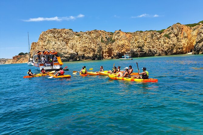 From Lagos: Kayak Tour of Ponta da Piedade Caves on Catamaran - End-of-Tour Swim and Coastal Cruise