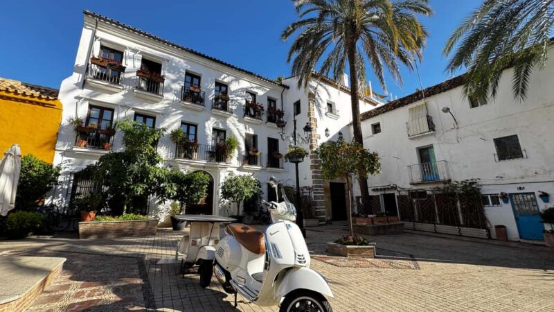 From Málaga: Private Marbella Old Town Luxury Tesla X Tour - Exploring Marbella Old Town with a Guided Walk