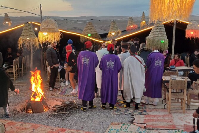 From Marrakech: Quad sunset dinner Experience & show - Evening Entertainment: Music, Fire Show, and Friendly Vibes