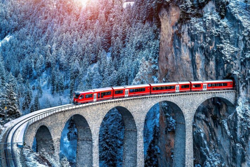 From Milan: St Moritz & Alps Day Trip with Bernina Red Train - Riding the Iconic Bernina Red Train
