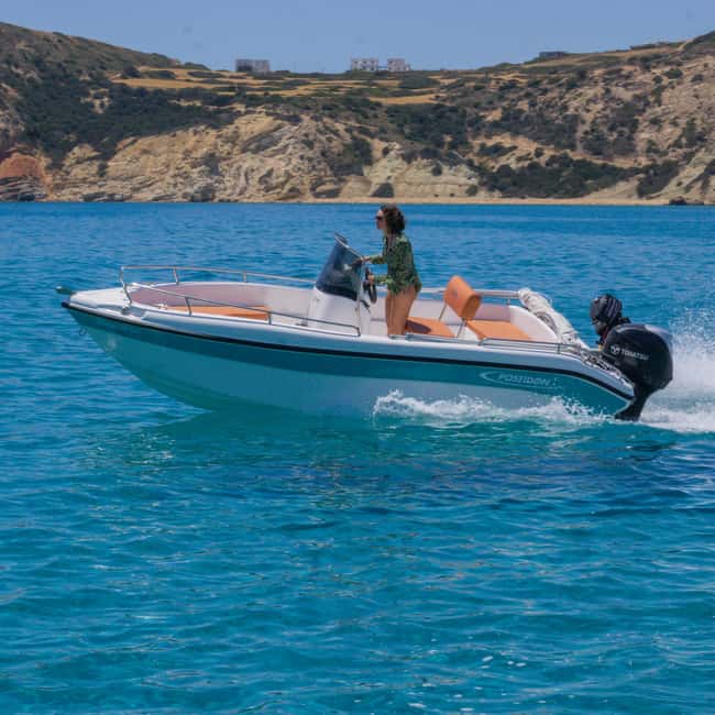 From Milos: Rent a Boat with guide to Kleftiko - Key Points