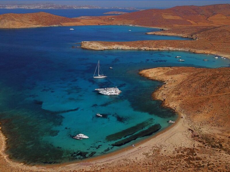 From Ornos: Private Cruise Mykonos to Delos & Rhenia Island - Rhenia Islands Natural Beauty and Exclusive Beaches
