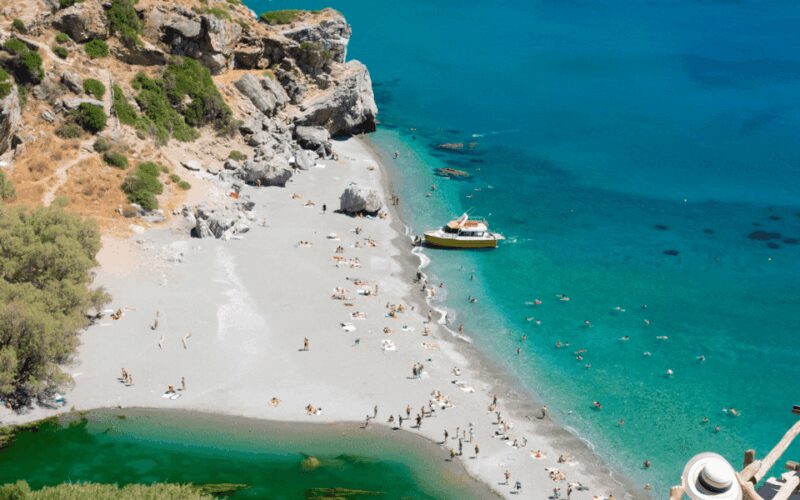 From Rethymno: Exotic Preveli Palms, Damnioni & Plakia Beach - Lunch and Leisure in Plakias Village
