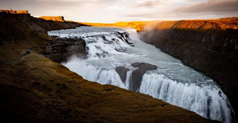 From REYKJAVIK: 4x4 Private Volcanic Way Golden Circle - Admire the Golden Waterfall Cascading into Hvítá River