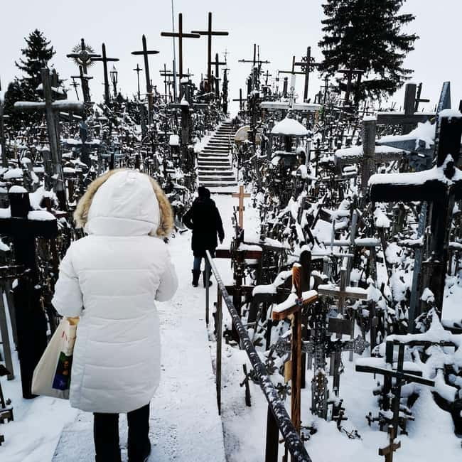 From Riga: The Hill of Crosses Private Guided Tour - Arriving at the Hill of Crosses in Lithuania