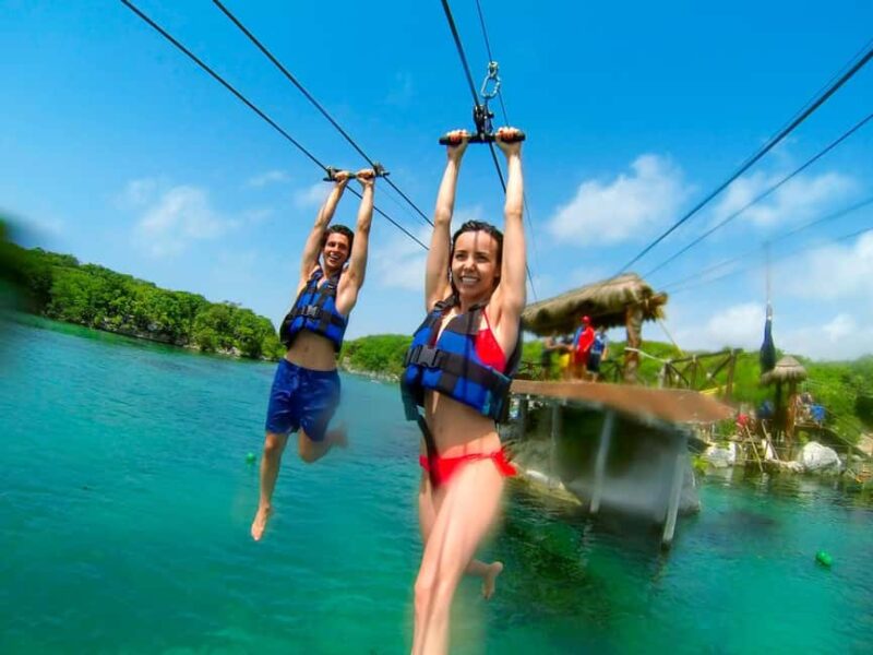 From Riviera Maya: Xel-Há All-Inclusive Park - Zip-Lines Over Lagoons and Suspended Ropes